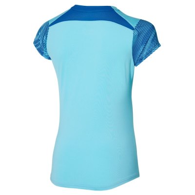 Camisa Mizuno Charge Printed Tee Mujer Turquesa Claro - Chile M452UFVEJN